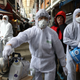 South Korean personnel disinfecting a market in Seoul on Feb. 26, 2020.